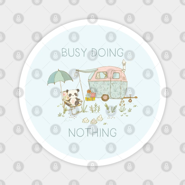 Busy doing nothing - Panda bear - Pastel whimsical art Magnet by Alice_creates